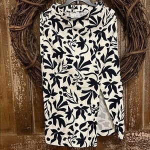 Floral navy and white skirt